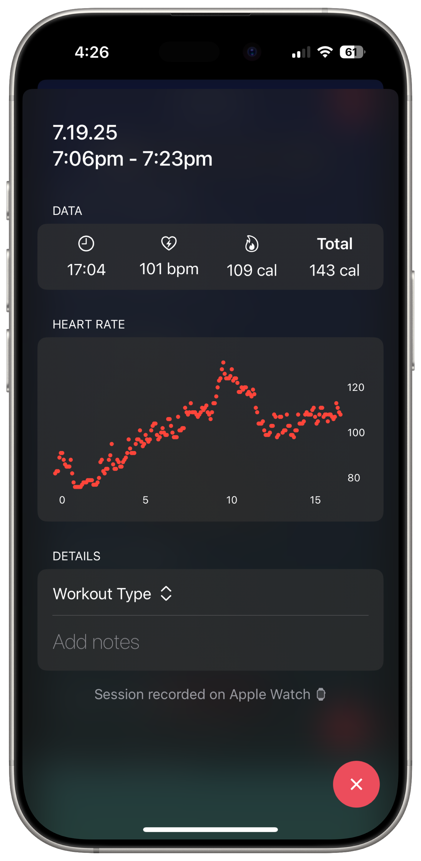 ThermaSesh on iPhone