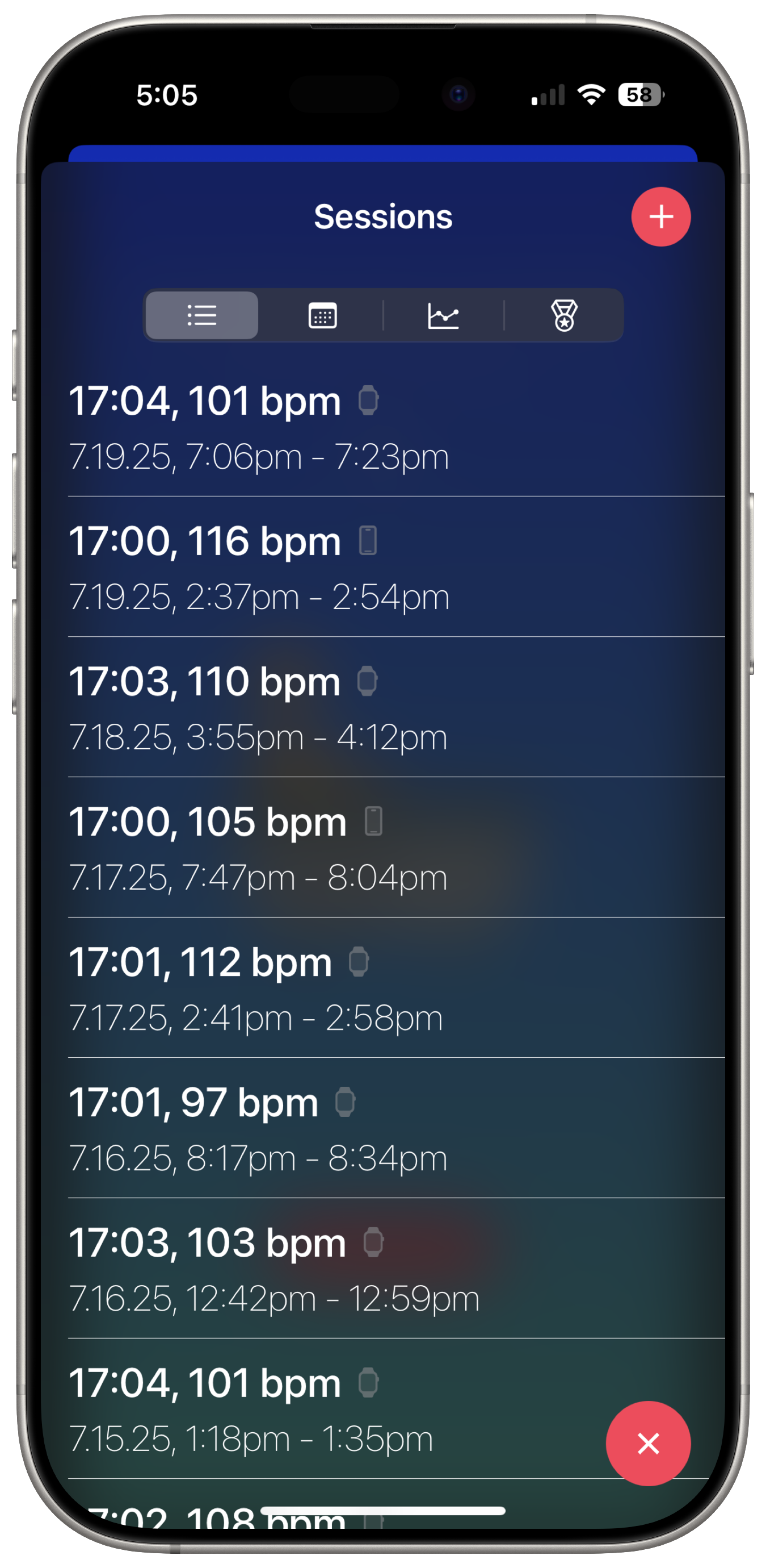ThermaSesh main interface